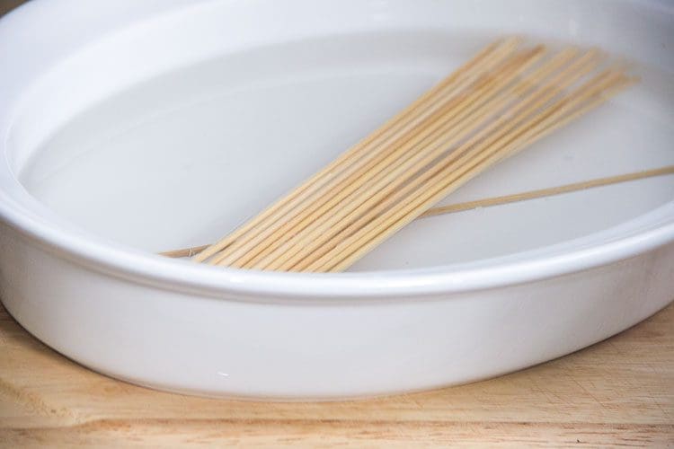 soaking wooden skewers