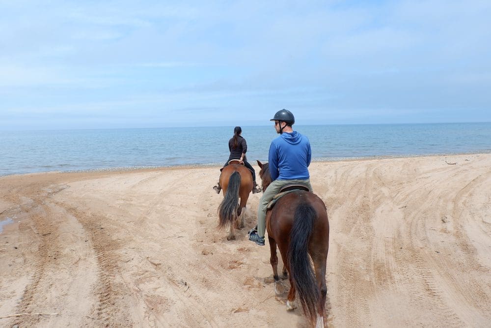 Magdalen Islands Horseback Riding on the beach